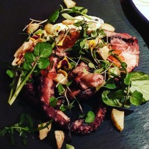 Twice cooked WA octopus with roasted kipfler, smoked mascarpone and salmon roe